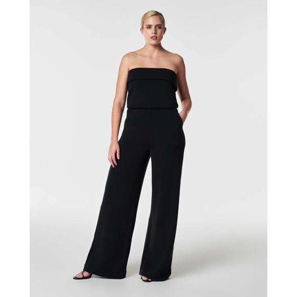 Spanx AirEssentials Strapless Jumpsuit Black Aireluxe Stretch 50771R Size Small - Picture 13 of 13